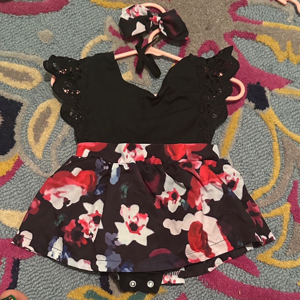 Floral Baby Dress with Headband